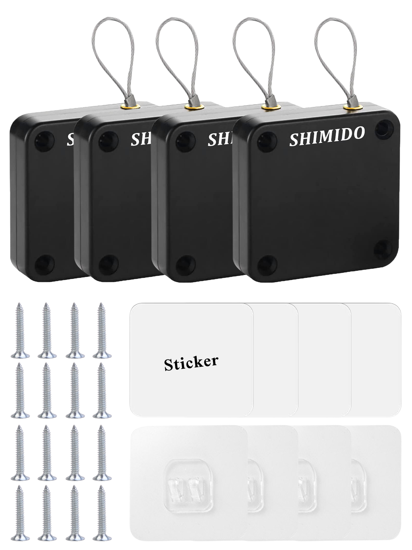 SHIMIDO Automatic Door Closer, Shower Curtain Closer (4 Pack Black)