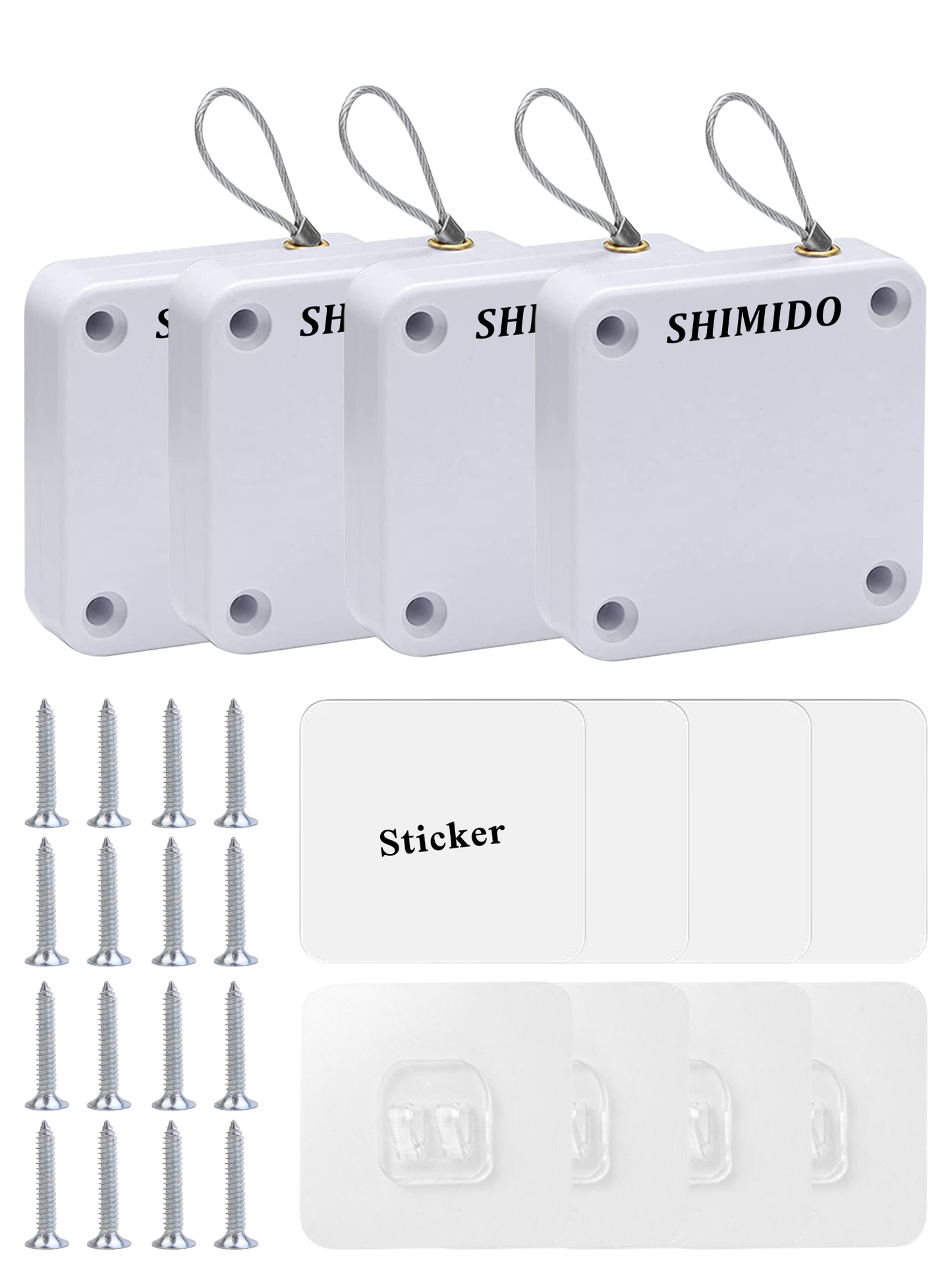 SHIMIDO Automatic Door Closer, Shower Curtain Closer (4 Pack White)